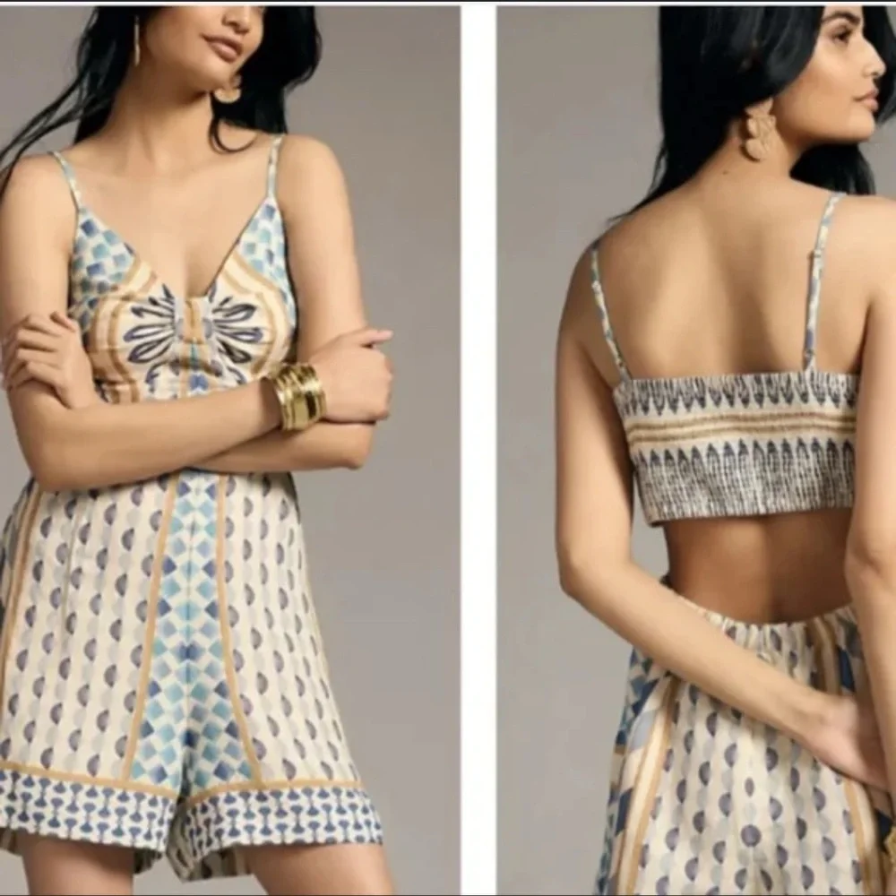 Stylish size Large Anthropologie Patterned Romper - Picture 1 of 5